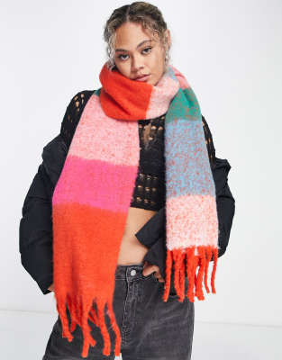 Multi Colour Stripe Tassel Scarf