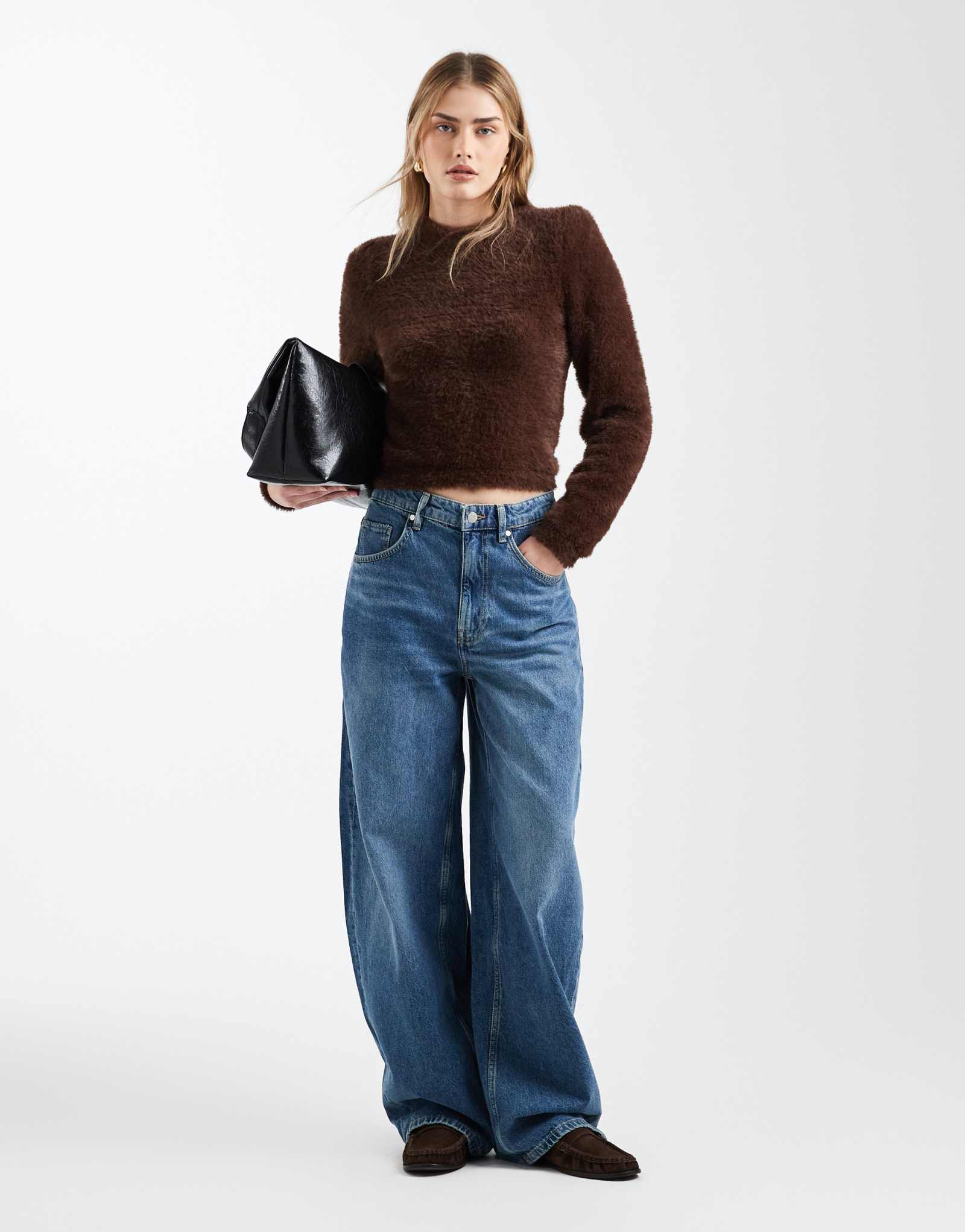 Пышный топ ASOS DESIGN в шоколадном цвете