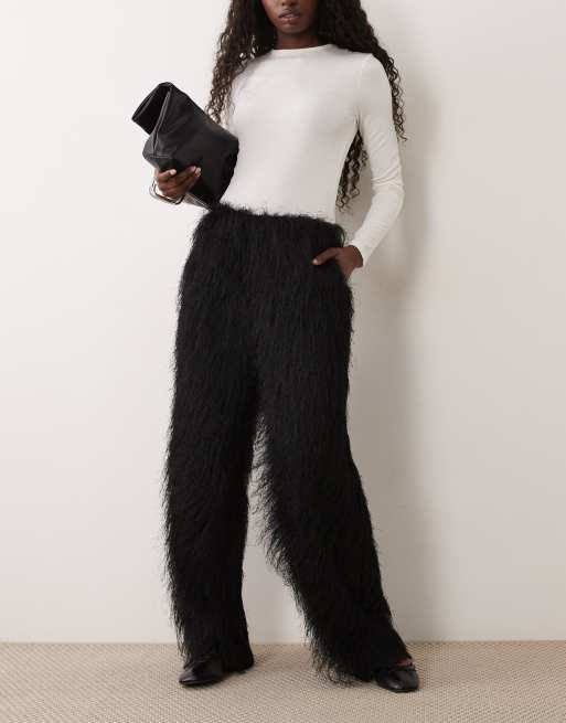 ASOS DESIGN fluffy Mix & Match in black, 4 of 6