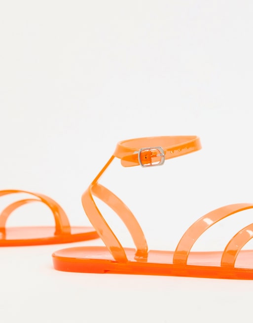 Neon orange store jelly sandals