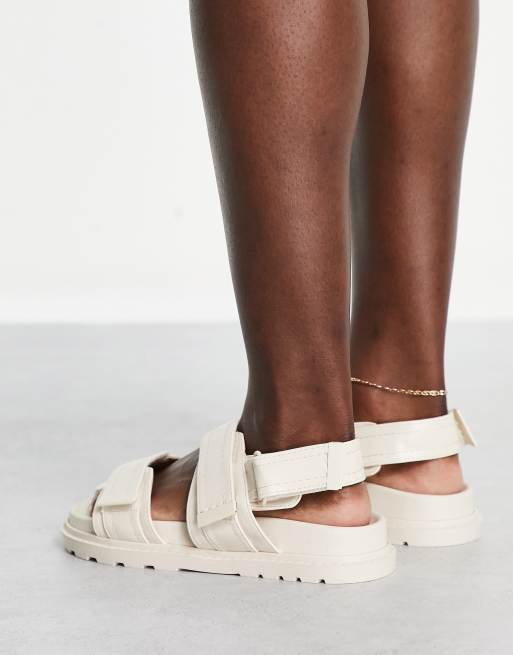 ASOS DESIGN - Flume - Sporty, flade sandaler i råhvid, 2 af 4