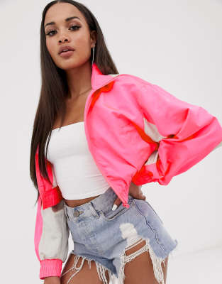 fluro pink crop top