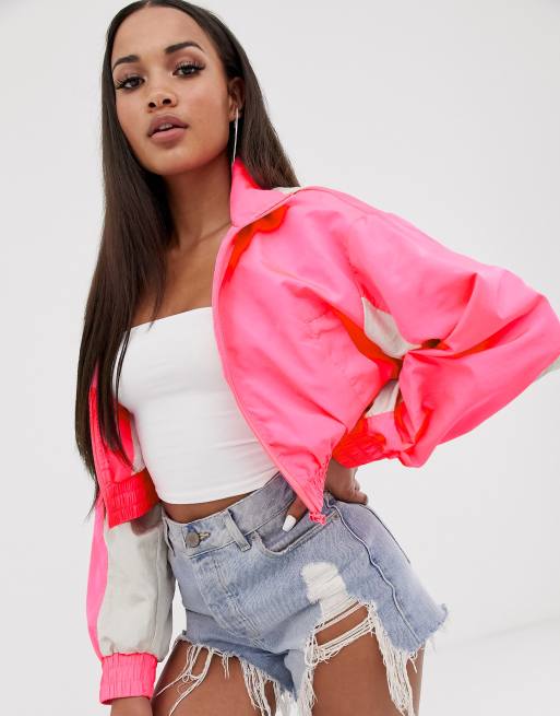 ASOS DESIGN fluro cropped anorak jacket