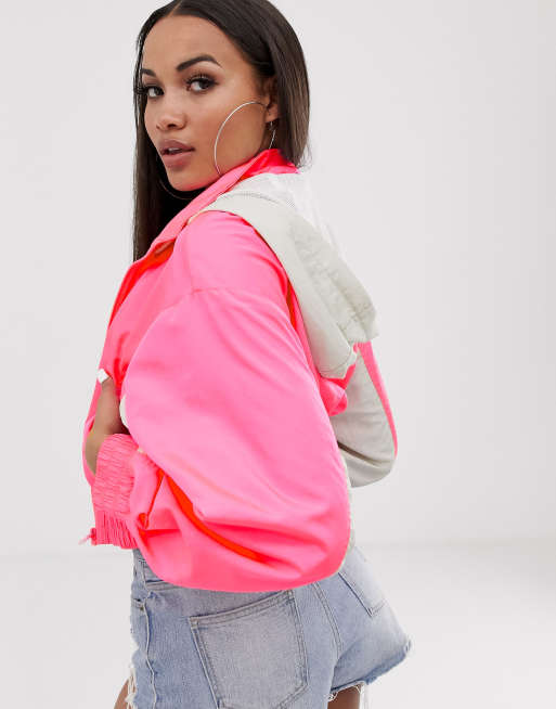 ASOS DESIGN fluro cropped anorak jacket