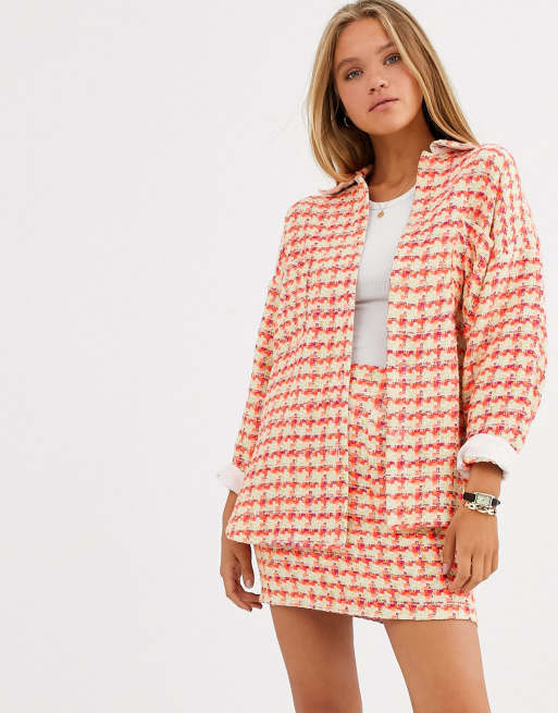 ASOS DESIGN fluro pop boucle suit, 2 of 3