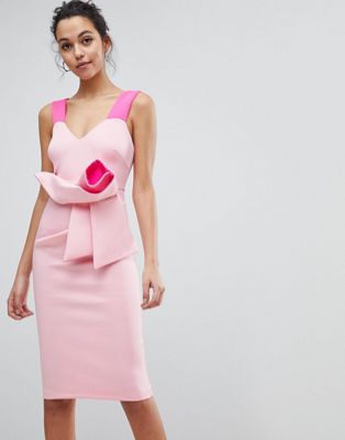 asos pink bodycon dress