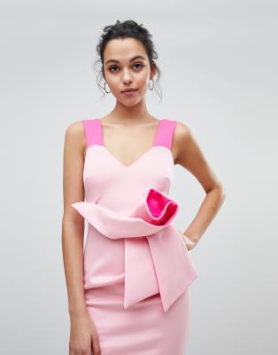 asos pink bow dress