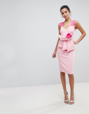 asos pink bow dress