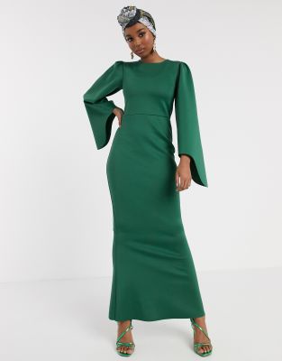 green maxi dress asos