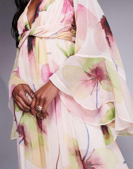 rosy monster♡ frill puff volume tunic♡ Pink Crumpled Texture Puffy Dress | Asa - BabyMonster - Pink, S