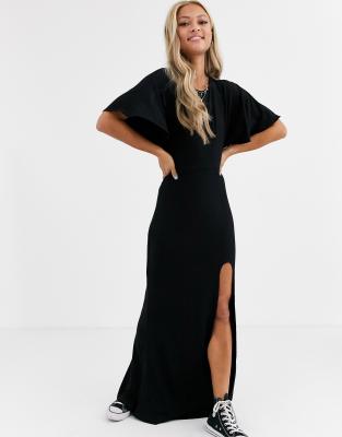 asos black backless dress