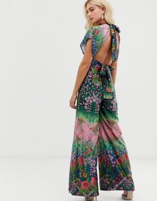 asos design flutter sleeve jumpsuit