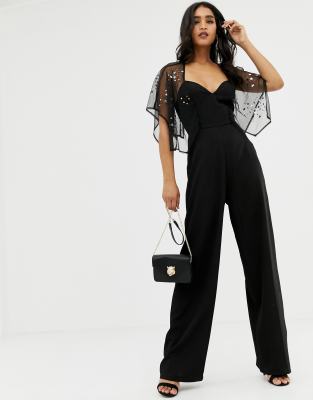 formal black jumpsuit with sleeves