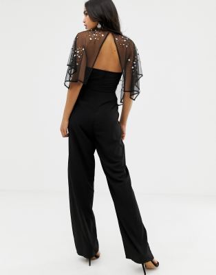 asos design flutter sleeve jumpsuit