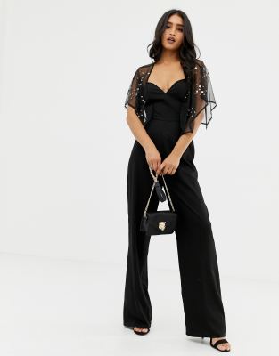 asos design flutter sleeve jumpsuit