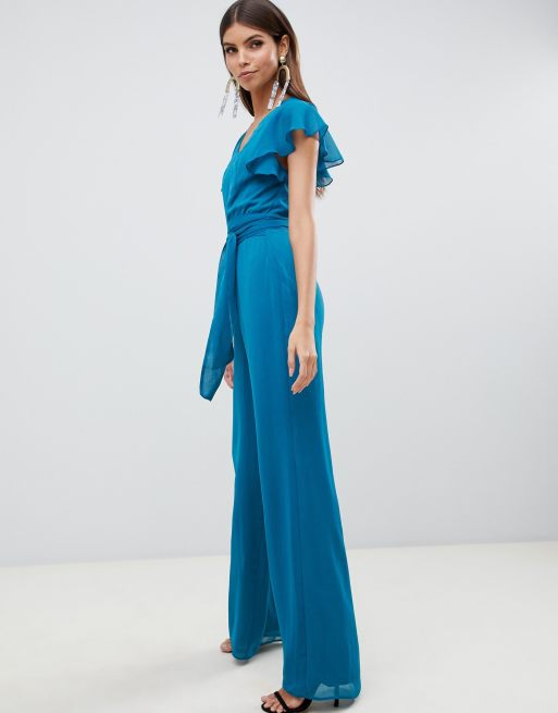 Asos design flutter sales sleeve jumpsuit