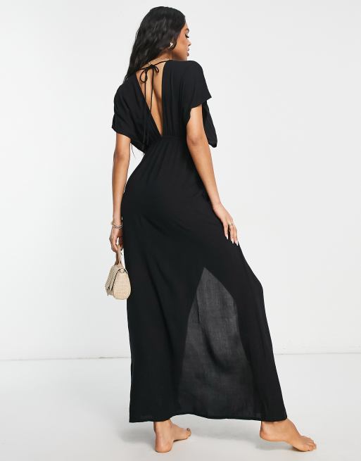 Asos black beach dress on sale