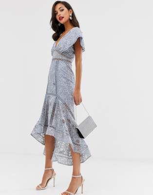 midi flutter sleeve dress