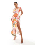 [ASOS DESIGN] ASOS DESIGN flutter sleeve midi dress with lace insert in burnout floral-Multi 12 Burnout floral