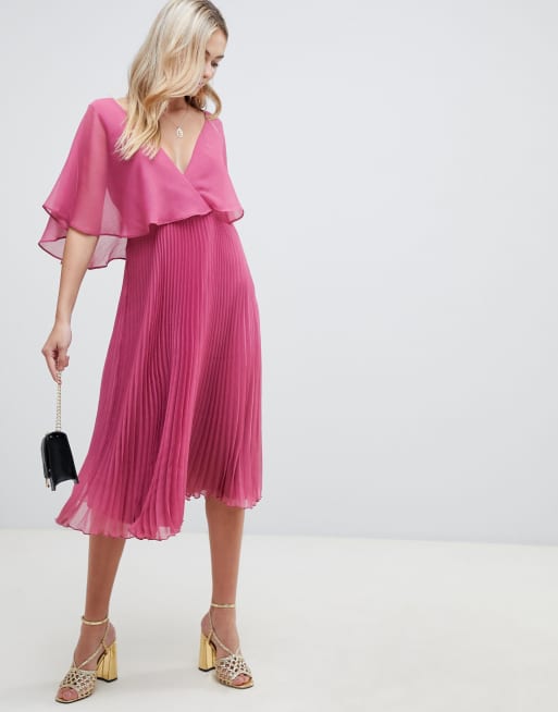 Asos flutter shop sleeve midi dress