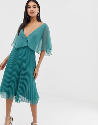 asos design flutter sleeve midi dress