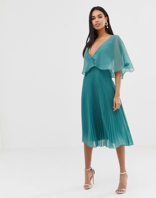 asos pleated skirt midi dress