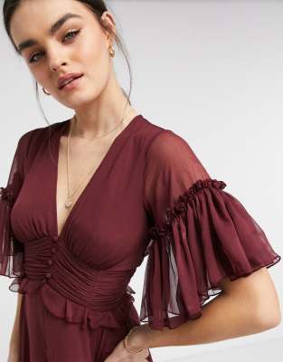 asos design flutter sleeve
