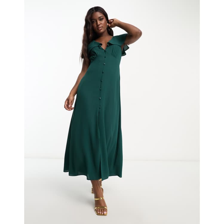 Asos bottle green dress sales
