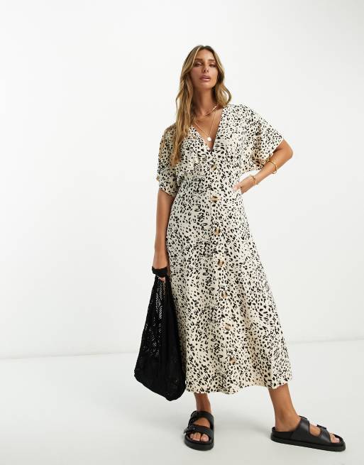 Asos animal hotsell print midi dress