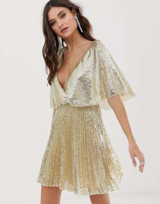 asos gold dress