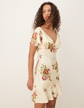 [ASOS DESIGN] ASOS DESIGN flutter sleeve mini dress in floral print-Multi 8 floral print