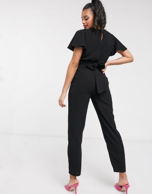 asos design flutter sleeve jumpsuit