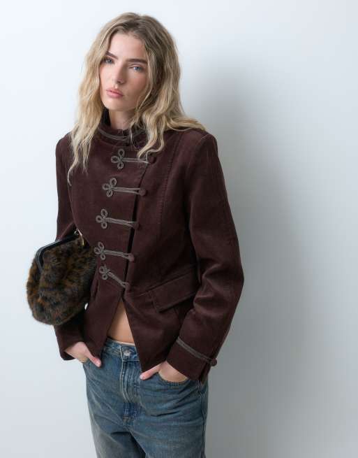 ASOS DESIGN fluwelen corduroy utility jack in chocoladebruin, 5 van 5