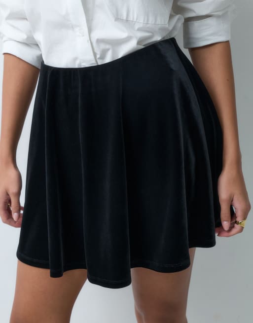 ASOS DESIGN fluwelen minirok in zwart, 3 van 5