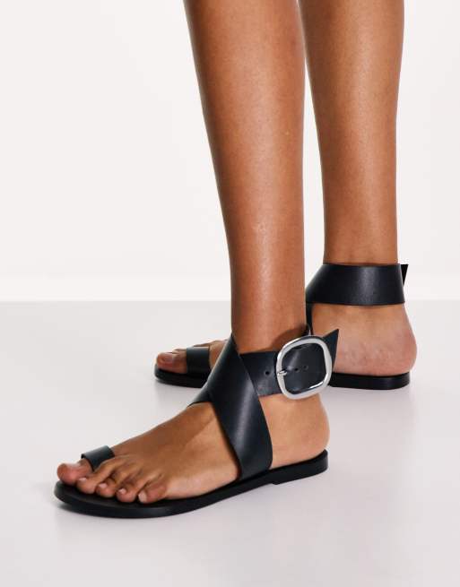 Sandals with toe loop and 2024 ankle strap