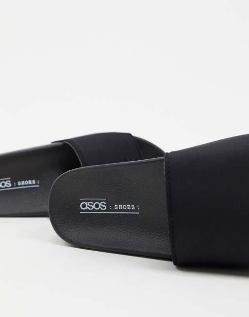 ASOS DESIGN Focused flatform sliders in black, 4 of 4