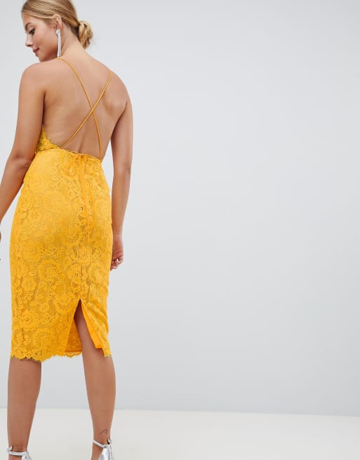 ASOS DESIGN – Fodralklänning i spets med fyrkantig halsringning, 2 av 4
