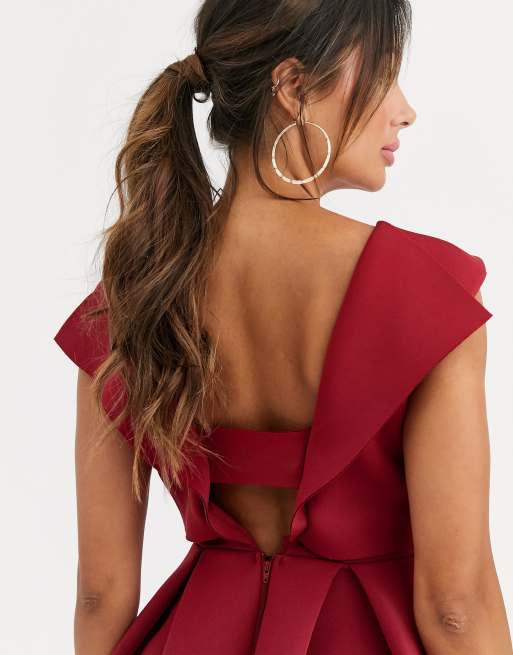 Fold back crop outlet top midi prom dress