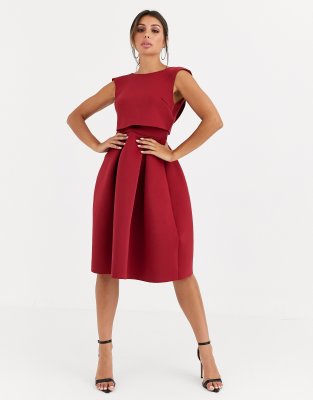 asos design bandeau crop top maxi prom dress