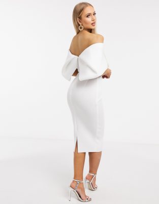 bardot ivory dress