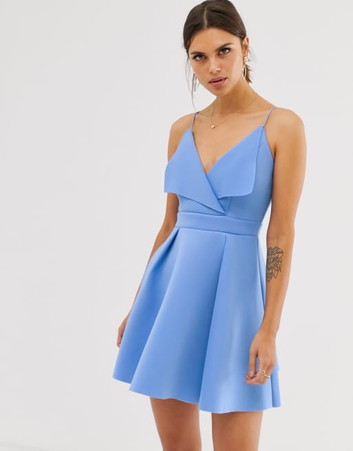 ASOS DESIGN fold front scuba mini skater dress