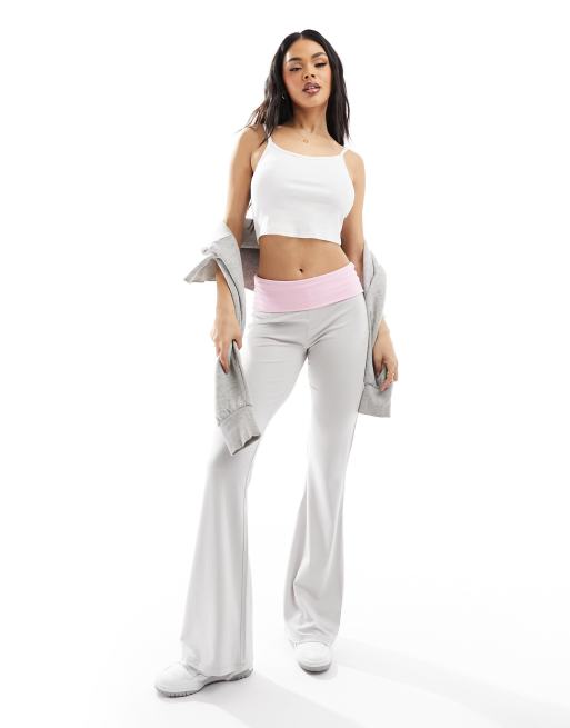 ASOS Lounge Fold Over Flare Trousers