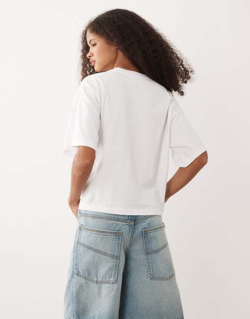 ASOS DESIGN fold over one shoulder in white, 4 of 4