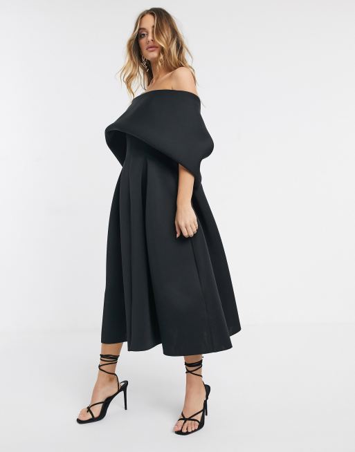 Asos design fold back crop top midi prom clearance dress