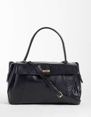 Asos Design Fold Top Tote Bag In Black