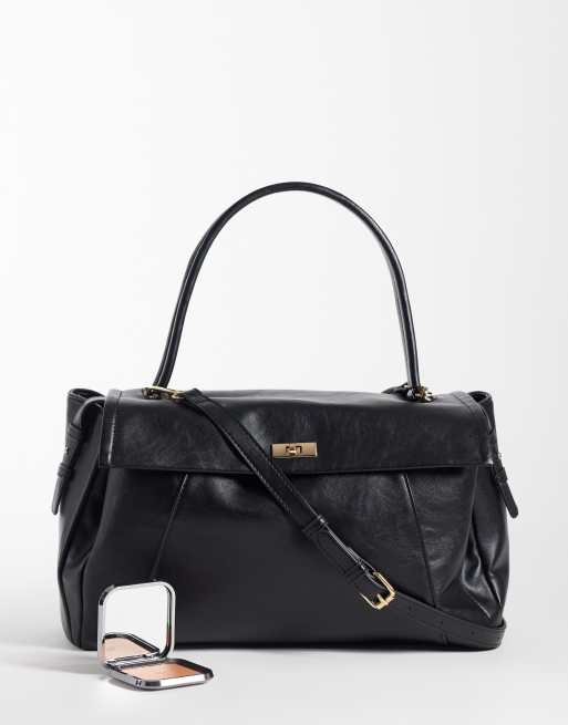 ASOS DESIGN fold top tote bag in black, 2 of 4