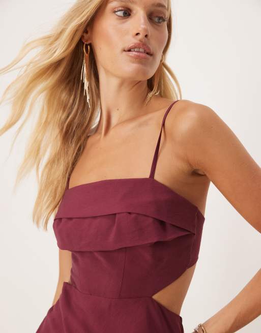 asos red slip dress ASOS Design - Midi Slip Dress - Women - Viscose/Polyester - 12 US