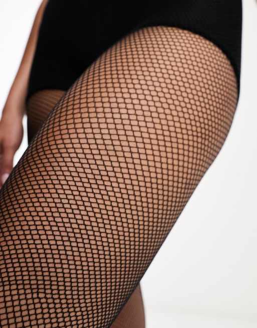 Medium-Hole Metallic Fishnet Tights