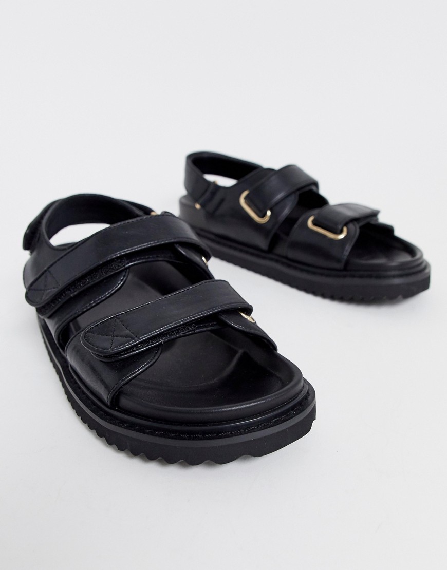 ASOS DESIGN – Forbidden – Svarta sandaler med tjock sula