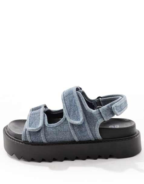 ASOS DESIGN - Forecast - Sportieve dad sandalen van blauwe denim - view 1